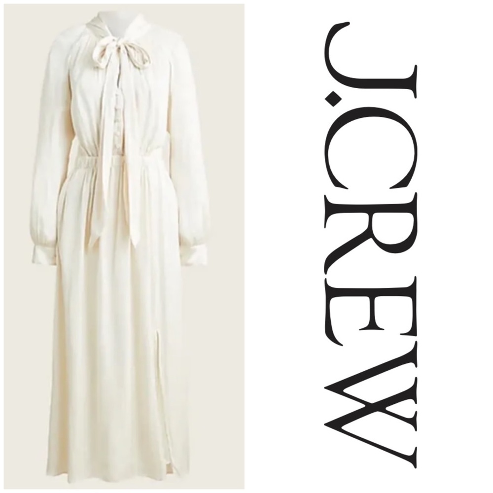 J.Crew Featherweight Satin Tie-Neck Dress / Size Small / 4 / item BD408